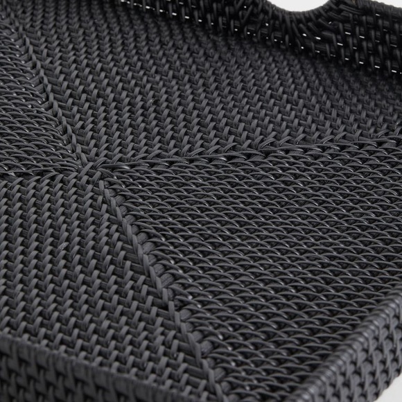 H&M Home Black Rectangular Rattan Tray - Picture 2 of 2